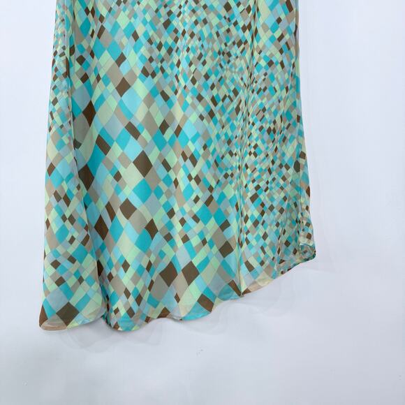 Y2K Express Asymmetric Skirt Size Small Light Turquoise Geometric Fairy Whimsy - Picture 2 of 6